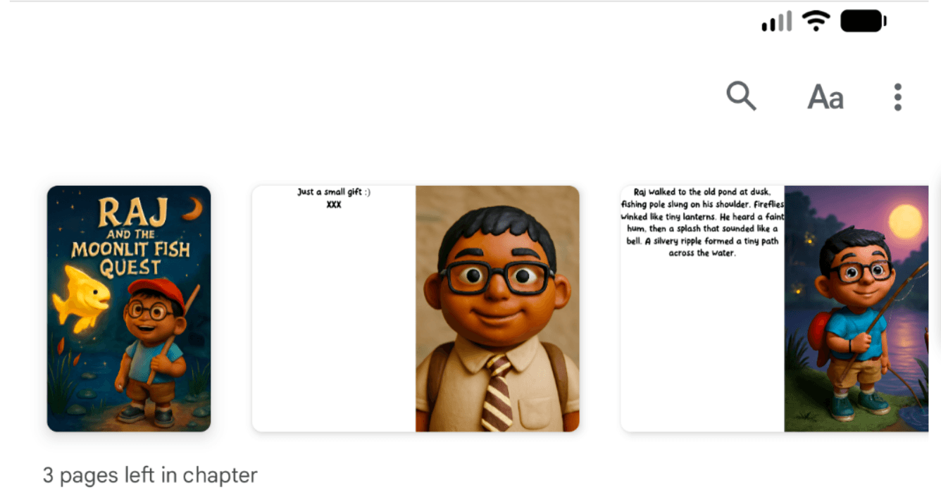 Google Play Books page layout settings example
