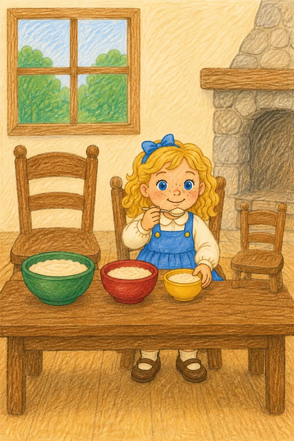 Sample artwork from Goldilocks and the Three Bears