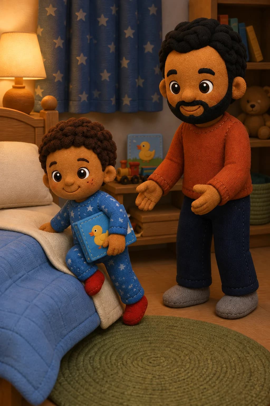 Sample artwork from Leo's Bedtime Routine