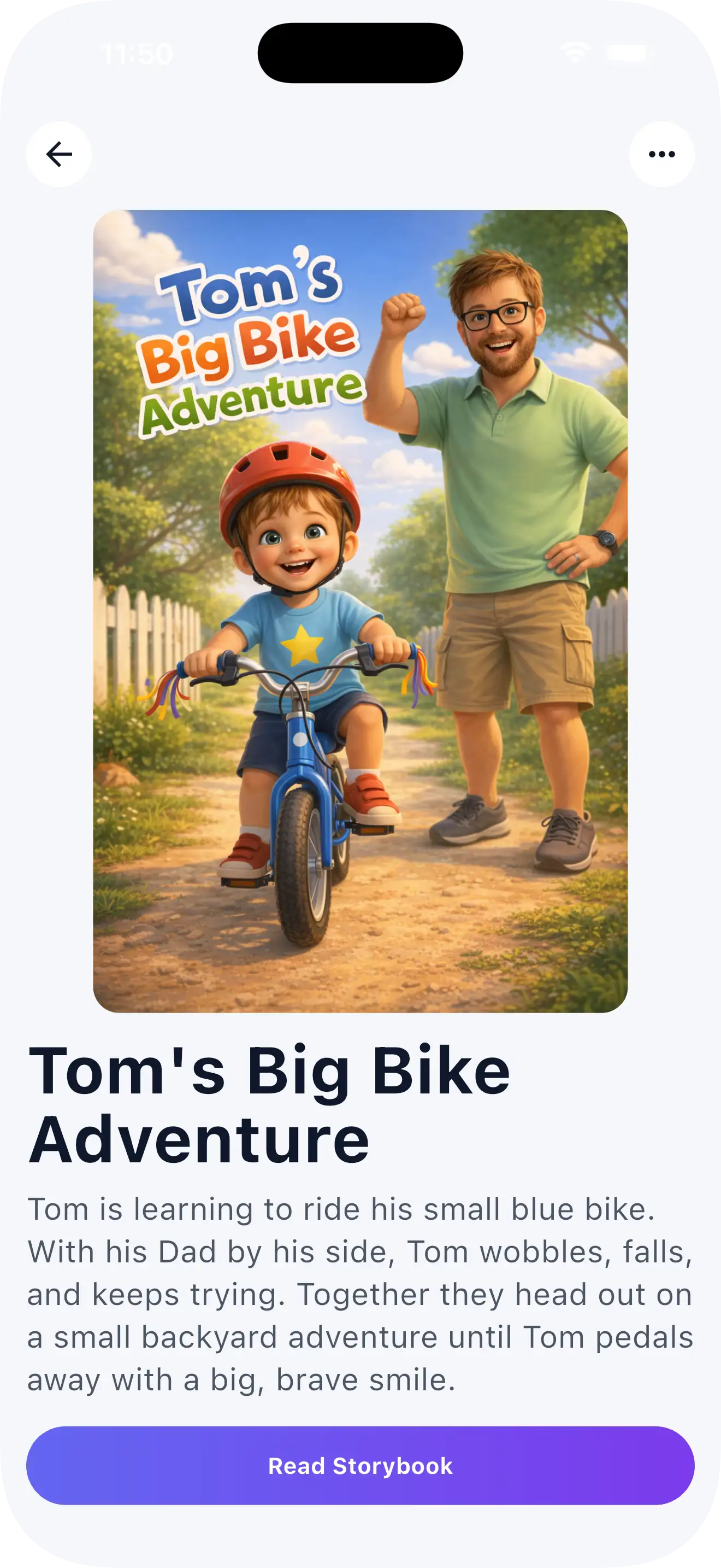 Tap a story and jump straight in. app screen