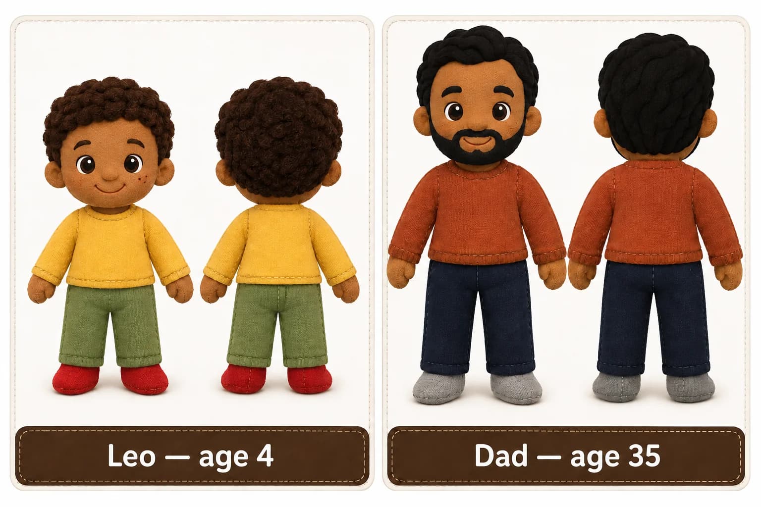 Character reference sheet showing the cast of Leo's Bedtime Routine