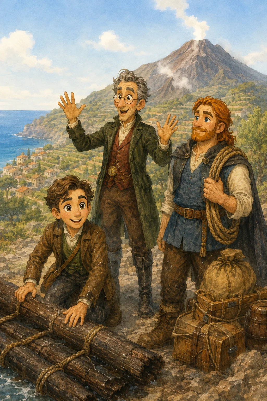 Illustrated scene 1 from A Journey to the Centre of the Earth