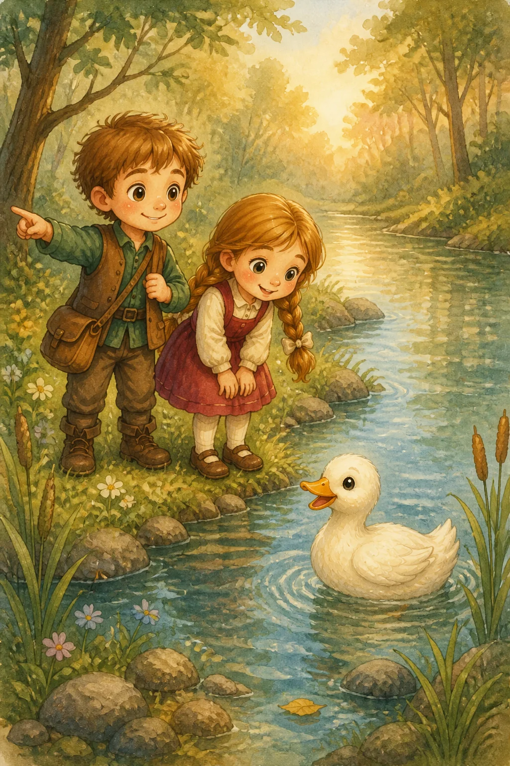 Illustrated scene 1 from Hansel and Gretel